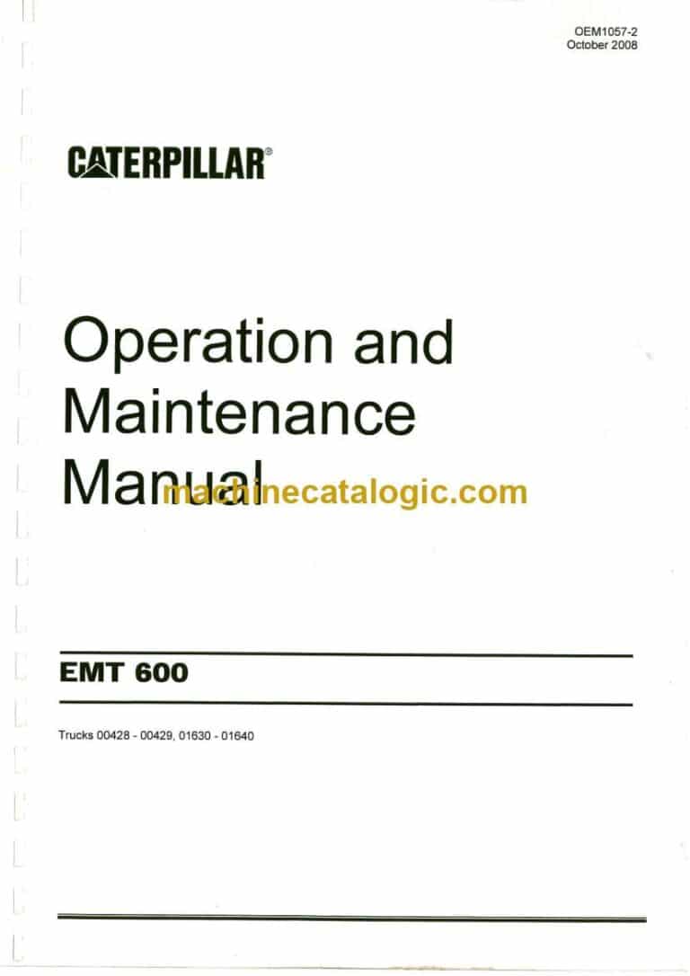Cat EMT 600 Truck Operation and Maintenance Manual (OEM1057-2)