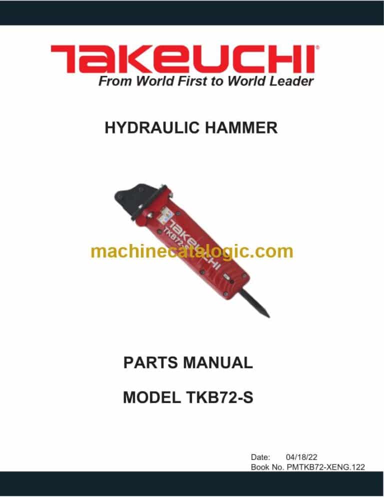 Takeuchi TKB72-S Hydraulic Hammer Parts Manual (PMTKB72-XENG.122)