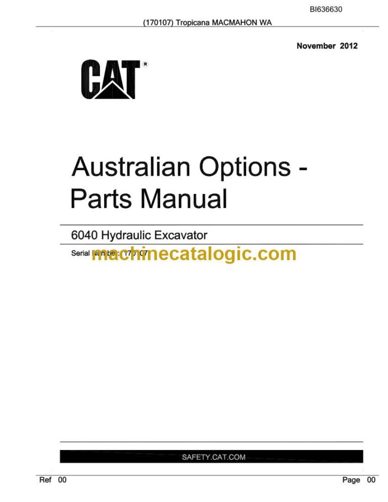 Cat 6040 Hydraulic Excavator Parts Manual (BI636630)