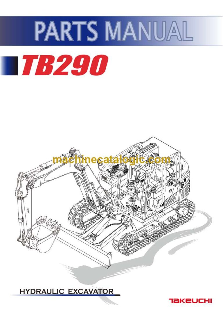Takeuchi TB290 Hydraulic Excavator Parts Manual (BM3Z014-0-0)