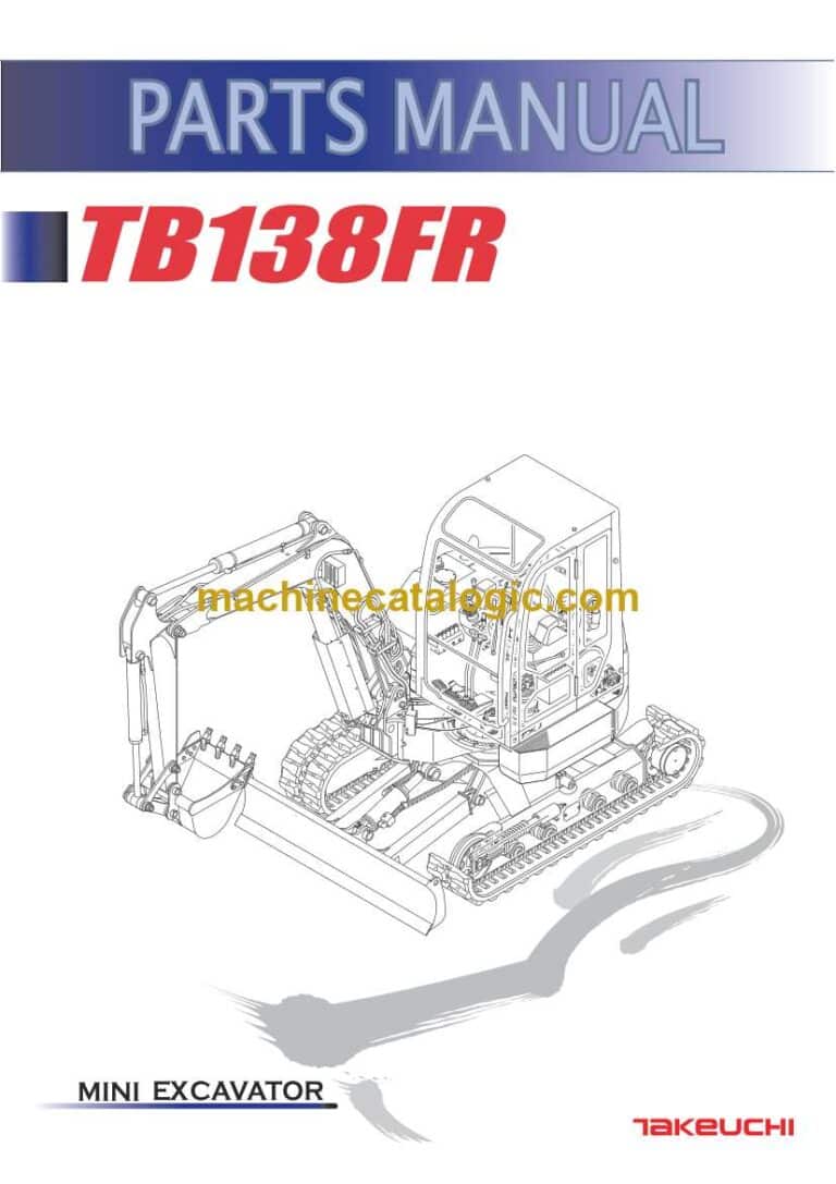 Takeuchi TB138FR Mini Excavator Parts Manual (BG5Z002-8-0)