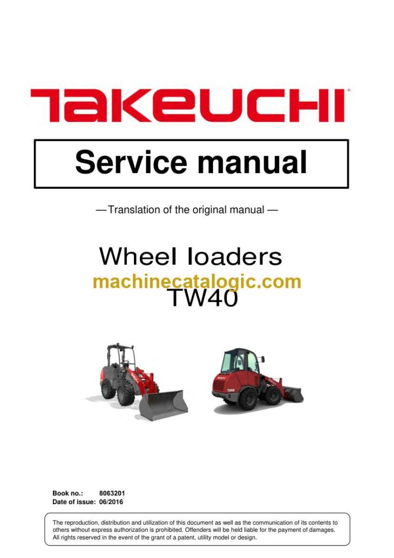 Takeuchi TW40 Wheel Loader Service Manual (8063201)