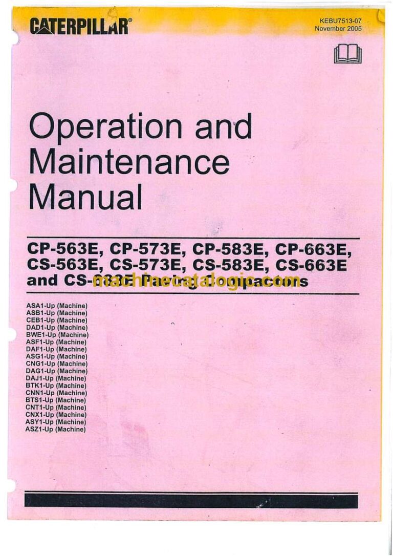 Cat CPT563E, CP573E, CP583E, CP663E, CS563E, CS573E, CS583E, CS663E, CS683E Paving Compactors Operation and Maintenance Manual (KEBU7153-07)