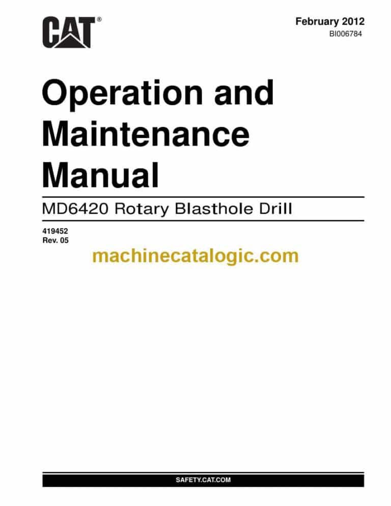Cat MD6420 Rotary Blasthole Drill Operation and Maintenance Manual (BI006784)