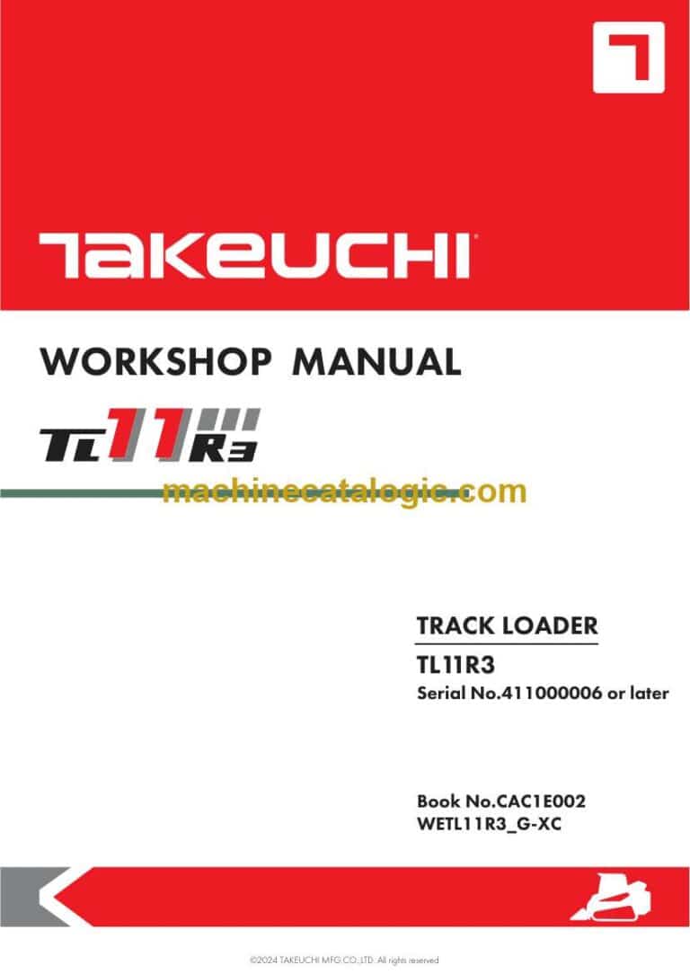 Takeuchi TL11R3 Track Loader Workshop Manual (CAC1E002)