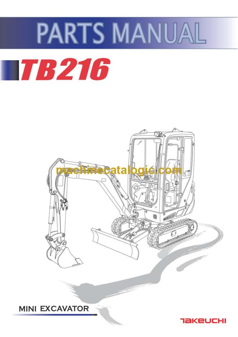 Takeuchi TB216 Mini Excavator Parts Manual (BC7Z016-0-0)