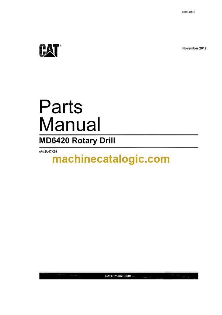 Cat MD6420 Rotary Drill Parts Manual (BI014062)