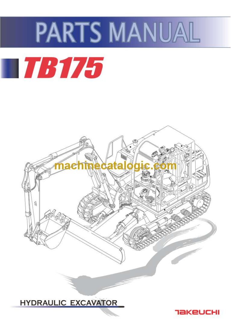 Takeuchi TB175 Hydraulic Excavator Parts Manual (BL3Z011-11-0)