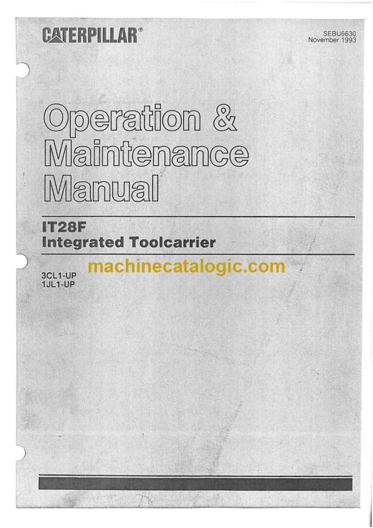 Cat IT28F Integrated Toolcarier Operation and Maintenance Manual (SEBU6630)