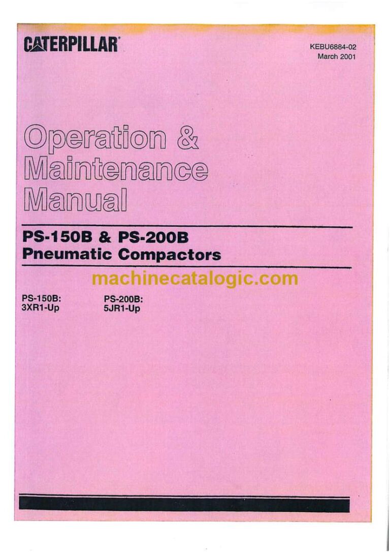 Cat PS150B, PS200B Pneumatic Compactors Operation and Maintenance Manual (KEBU6884-02)