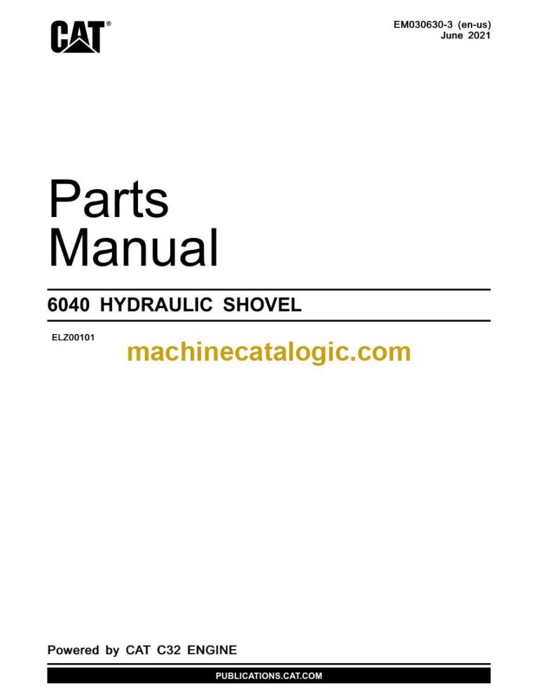 Cat 6040 Hydraulic Shovel Parts Manual (EM030630-3)