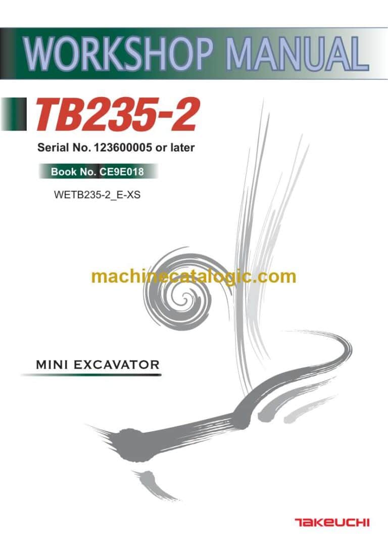 Takeuchi TB235-2 Mini Excavator Workshop Manual (CE9E018)