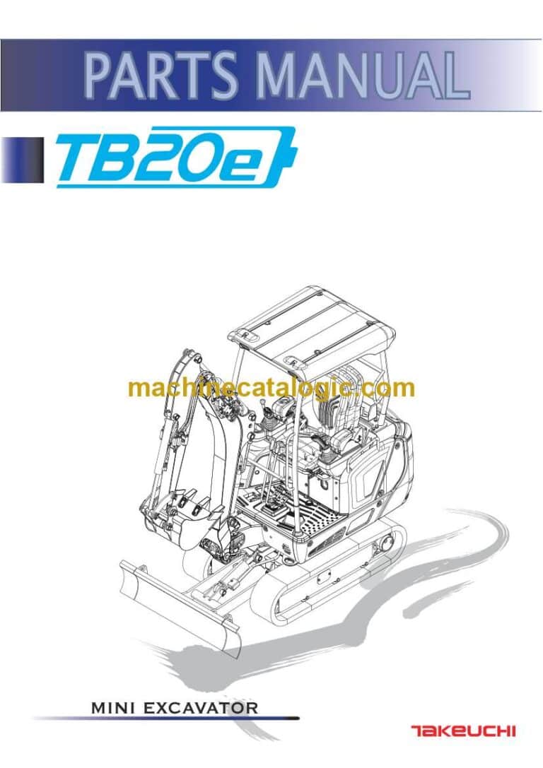 Takeuchi TB20e Mini Excavator Parts Manual (BC9Z014-0-0)