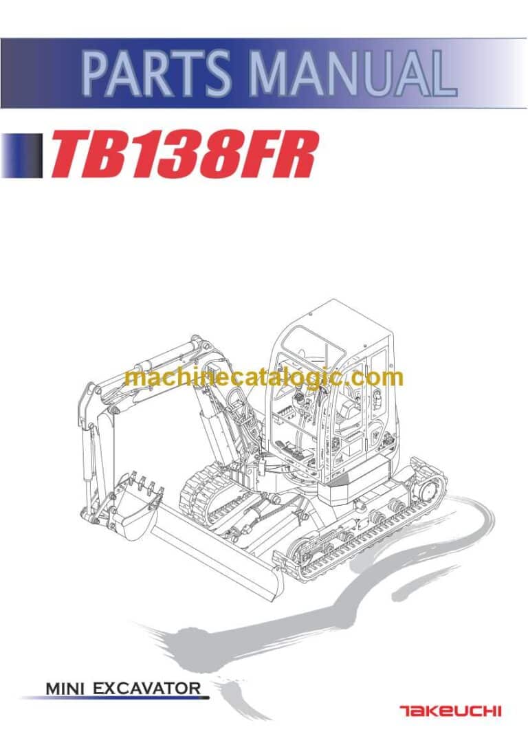 Takeuchi TB138FR Mini Excavator Parts Manual (BG6Z004-4-0)