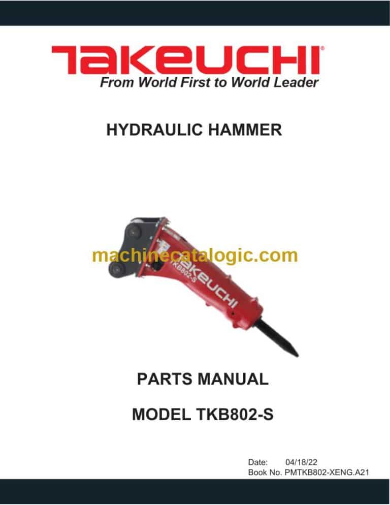 Takeuchi TKB802-S Hydraulic Hammer Parts Manual (PMTKB802-XENG.A21)