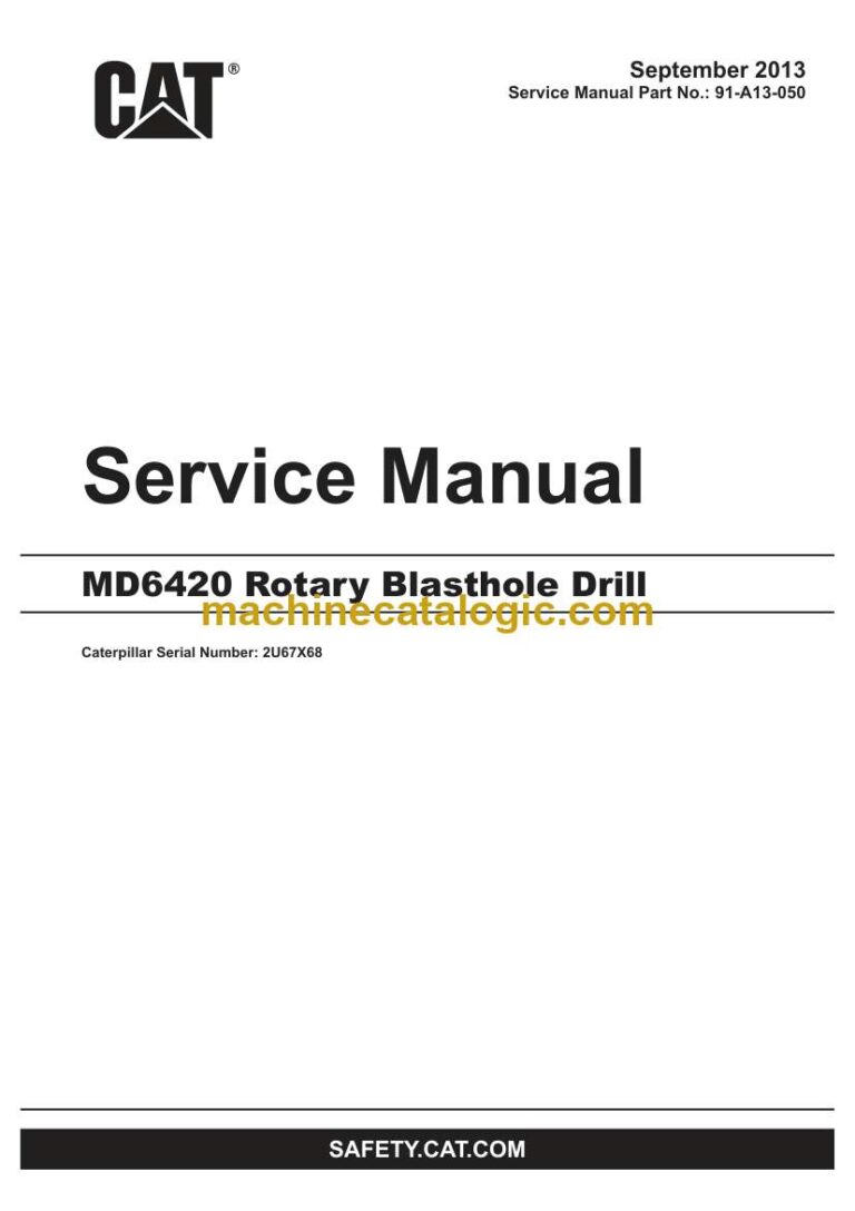 Cat MD6420 Rotary Blasthole Drill Service Manual (91-A13-050)