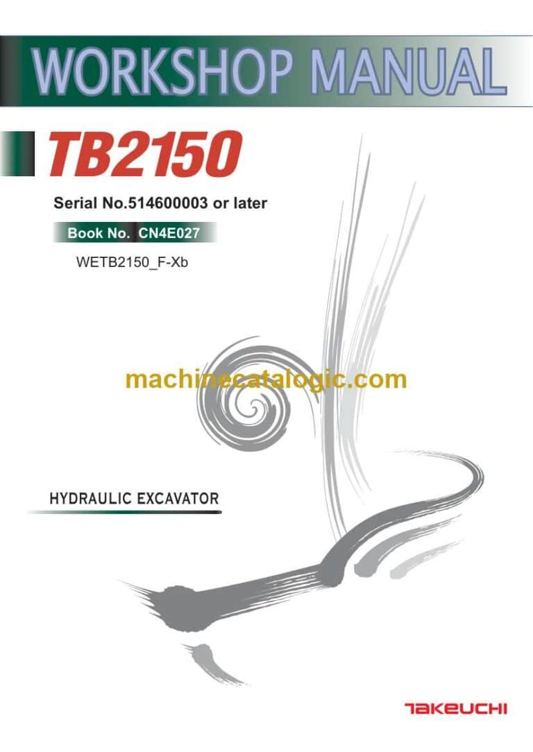 Takeuchi TB2150 Hydraulic Excavator Workshop Manual (CN4E027)