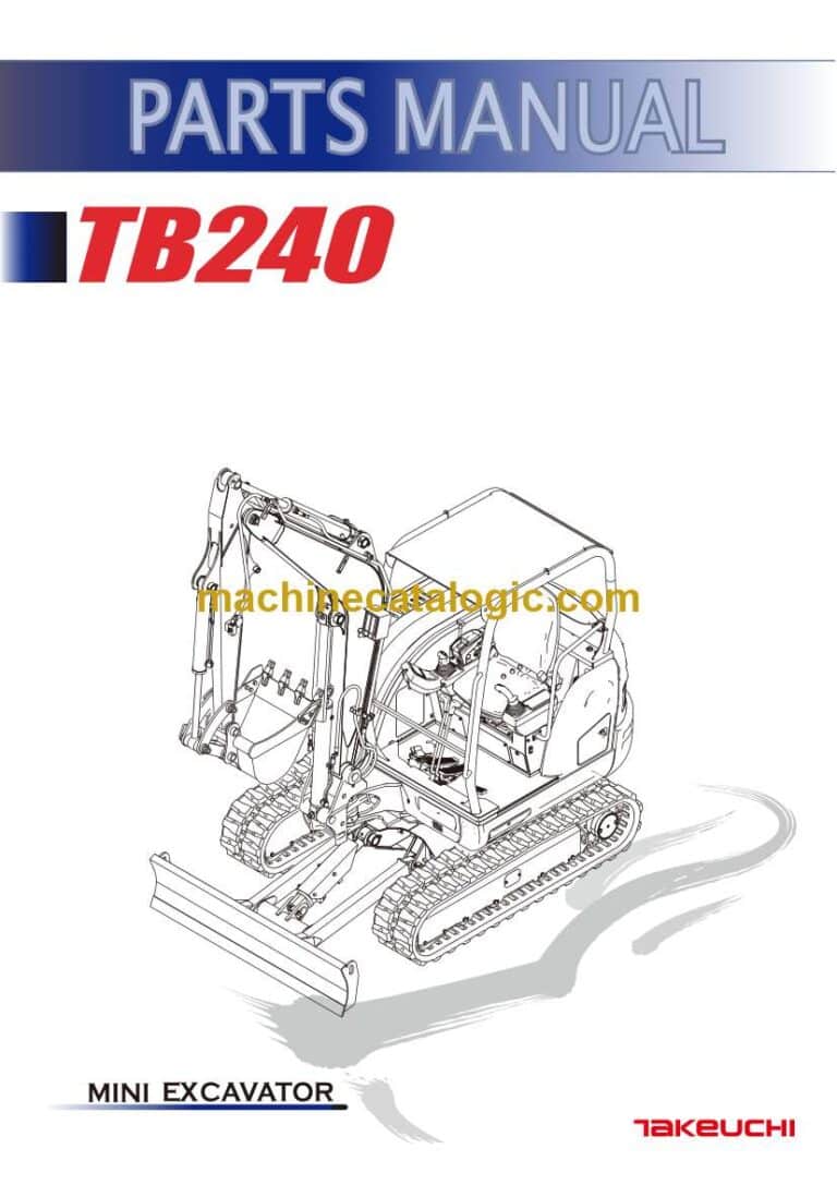 Takeuchi TB240 Mini Excavator Parts Manual (BG8Z016-0-0)