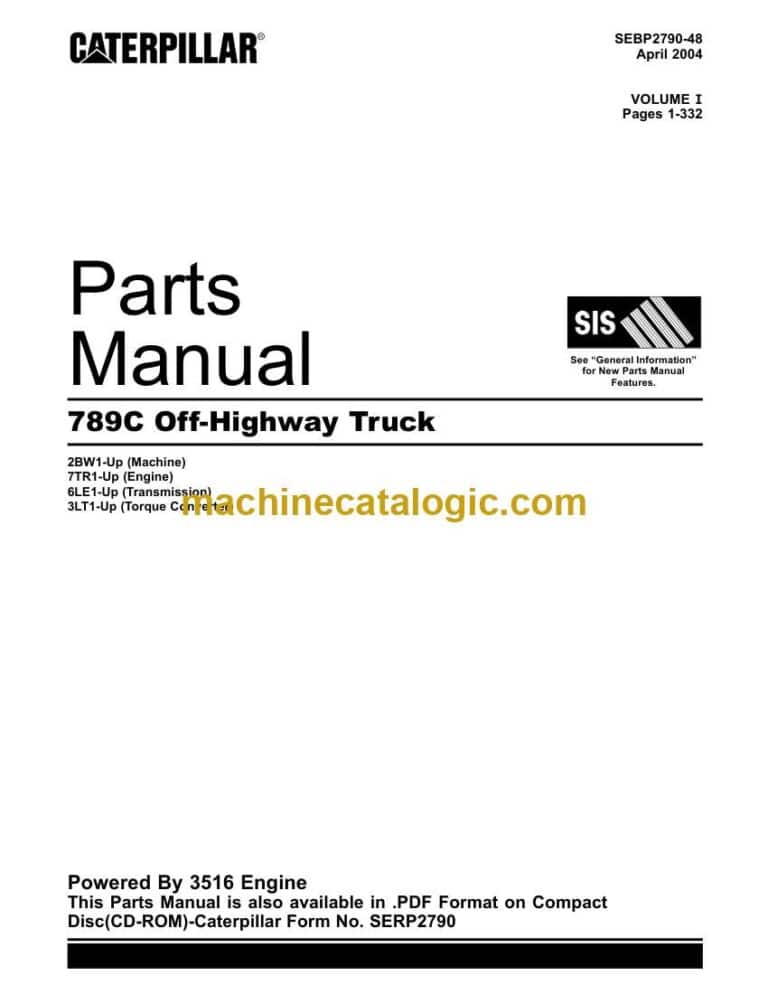 Cat 789C Off-Highway Truck Parts Manual (SEBP2790-48)