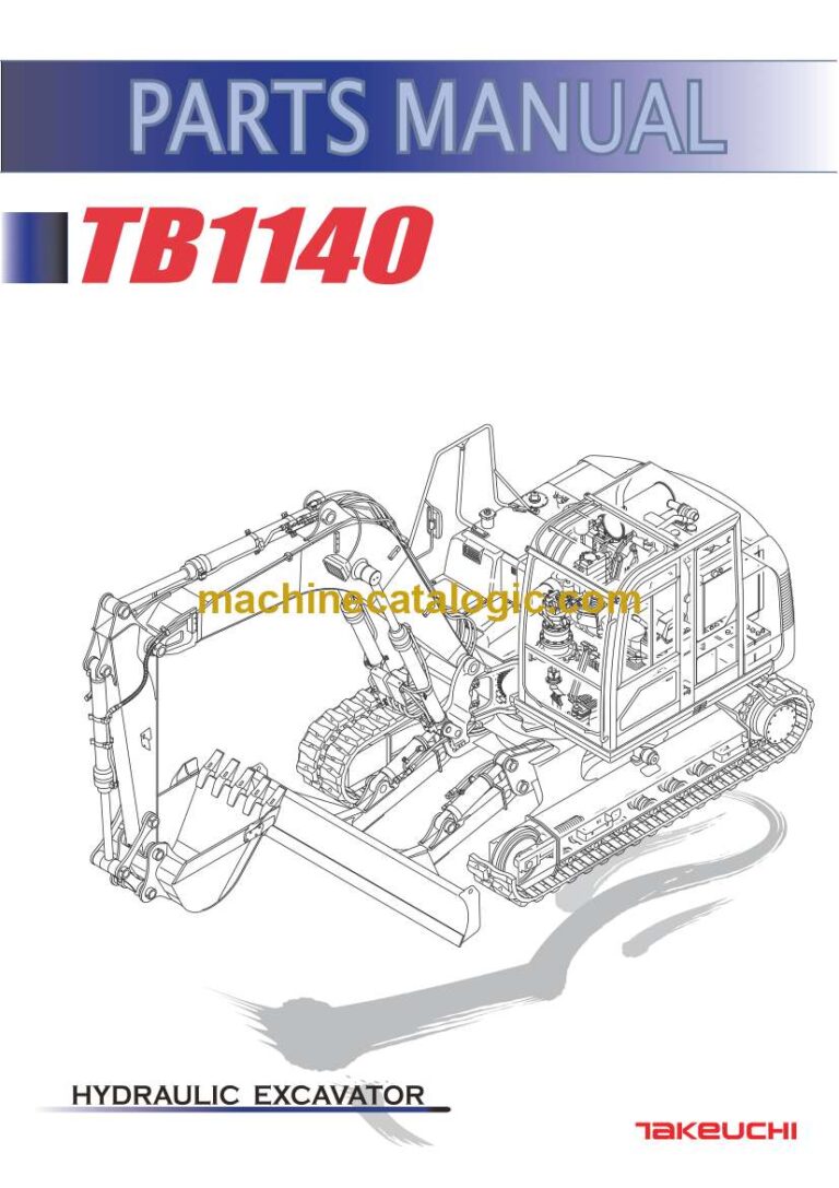 Takeuchi TB1140 Hydraulic Excavator Parts Manual (BN2Z005-14-0)