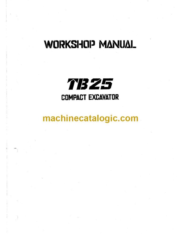 Takeuchi TB25 Compact Excavator Workshop Manual