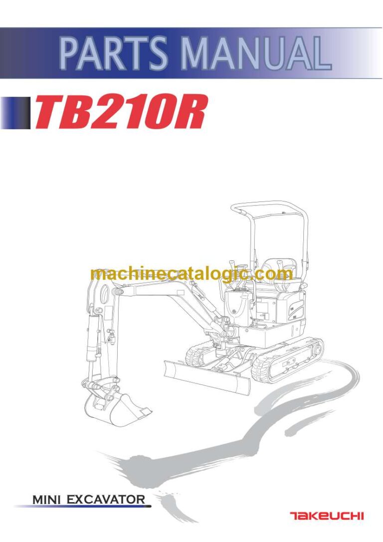 Takeuchi TB210R Mini Excavator Parts Manual (BB8Z011-0-0)