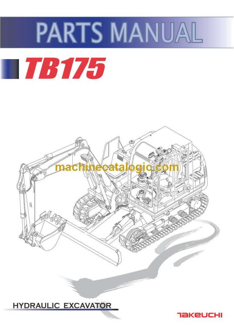 Takeuchi TB175 Hydraulic Excavator Parts Manual (BL7Z004-14-0)