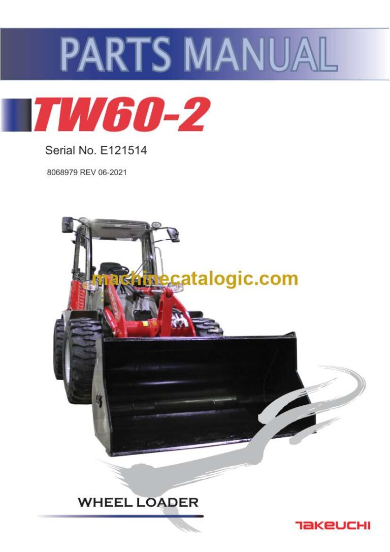 Takeuchi TW60-2 Wheel Loader Parts Manual (8068979)
