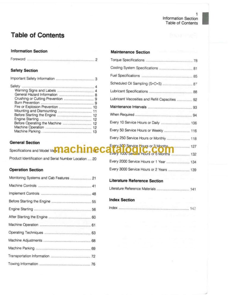 Cat 330C Excavator Operation and Maintenance Manual