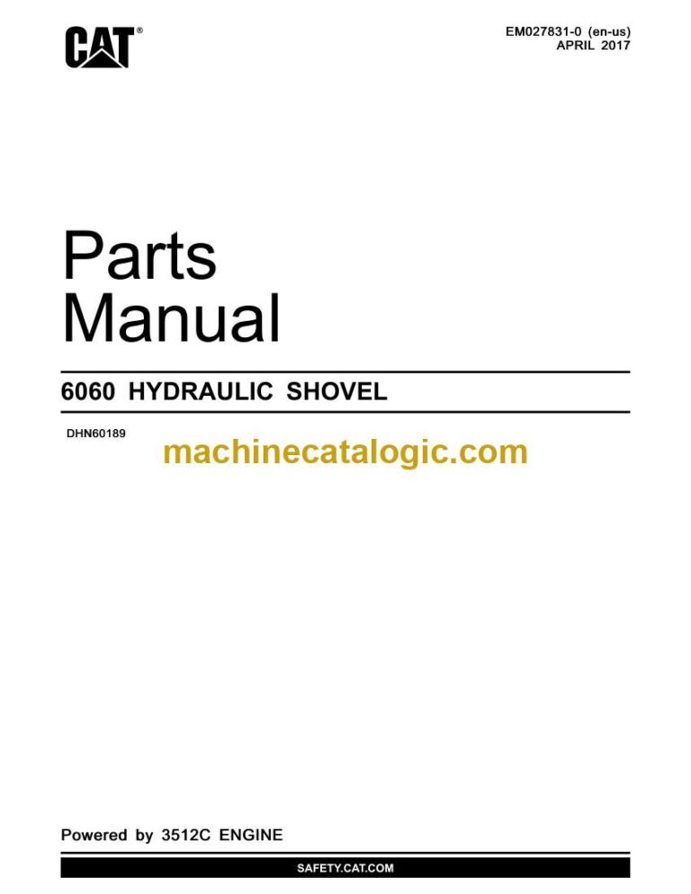 Cat 6060 Hydraulic Shovel Parts Manual (EM027831-0)