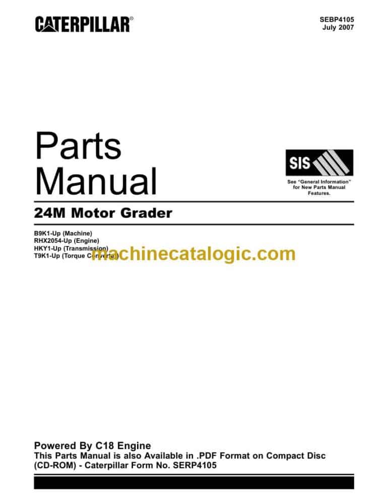 Cat 24M Motor Grader Parts Manual (SEBP4105)