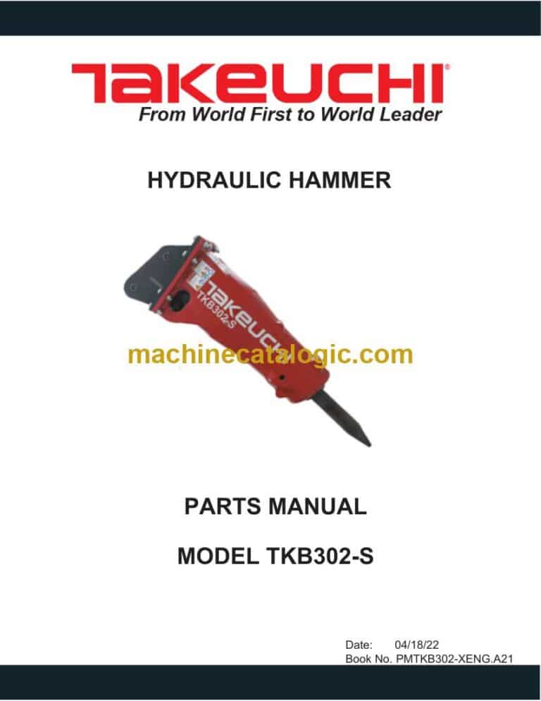 Takeuchi TKB302-S Hydraulic Hammer Parts Manual (PMTKB302-XENG.A21)
