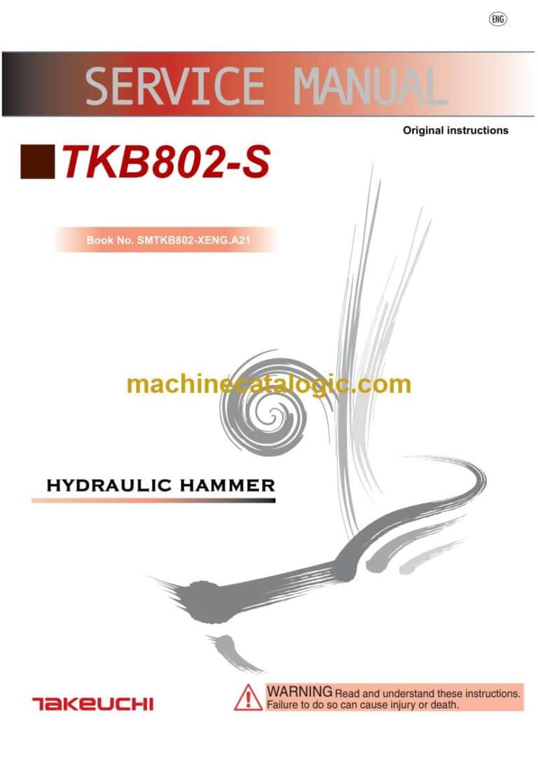 Takeuchi TKB802-S Hydraulic Hammer Service Manual