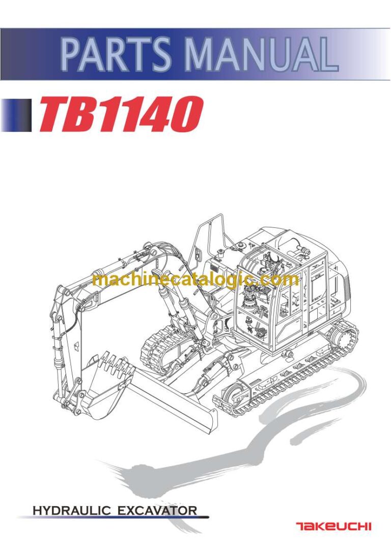 Takeuchi TB1140 Hydraulic Excavator Parts Manual (BN3Z002-12-A)