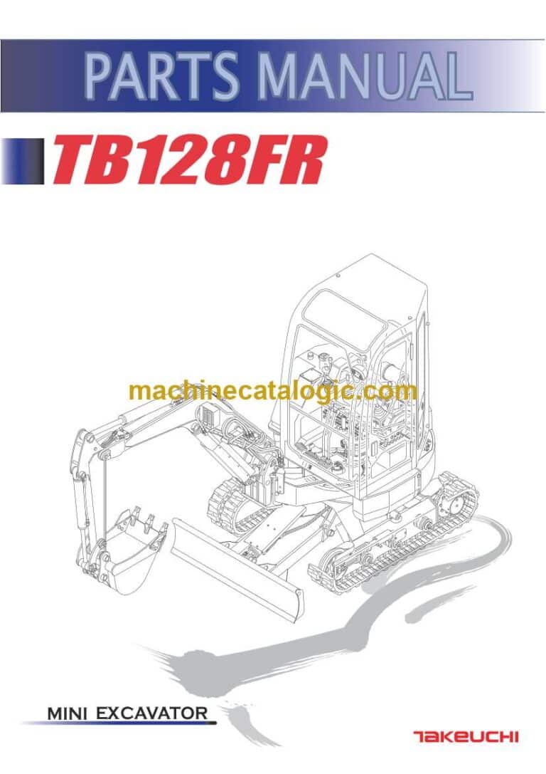 Takeuchi TB128FR Mini Excavator Parts Manual (BF5Z001-7-0)