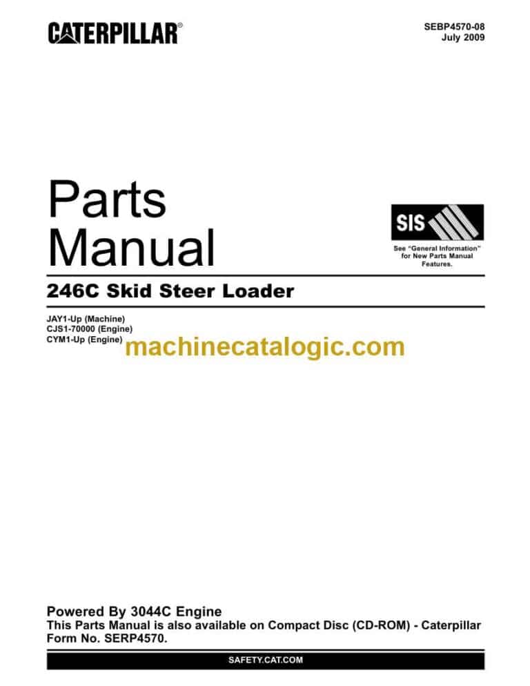 Cat 246C Skid Steer Loader Parts Manual (SEBP4570-08)