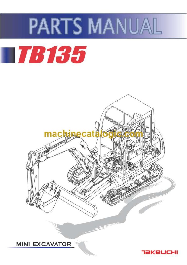 Takeuchi TB135 Mini Excavator Parts Manual (BG4Z011-8-0)