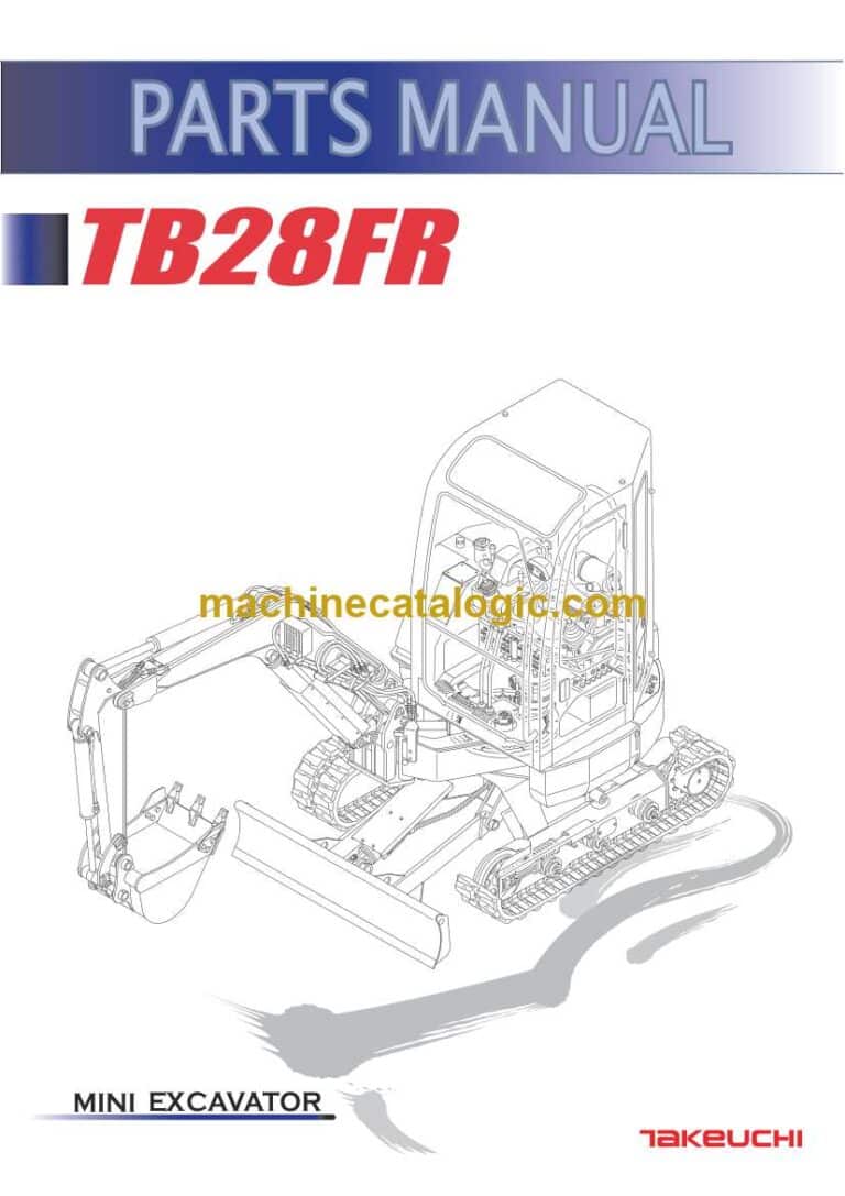 Takeuchi TB28FR Mini Excavator Parts Manual (BF4Z007-6-0)
