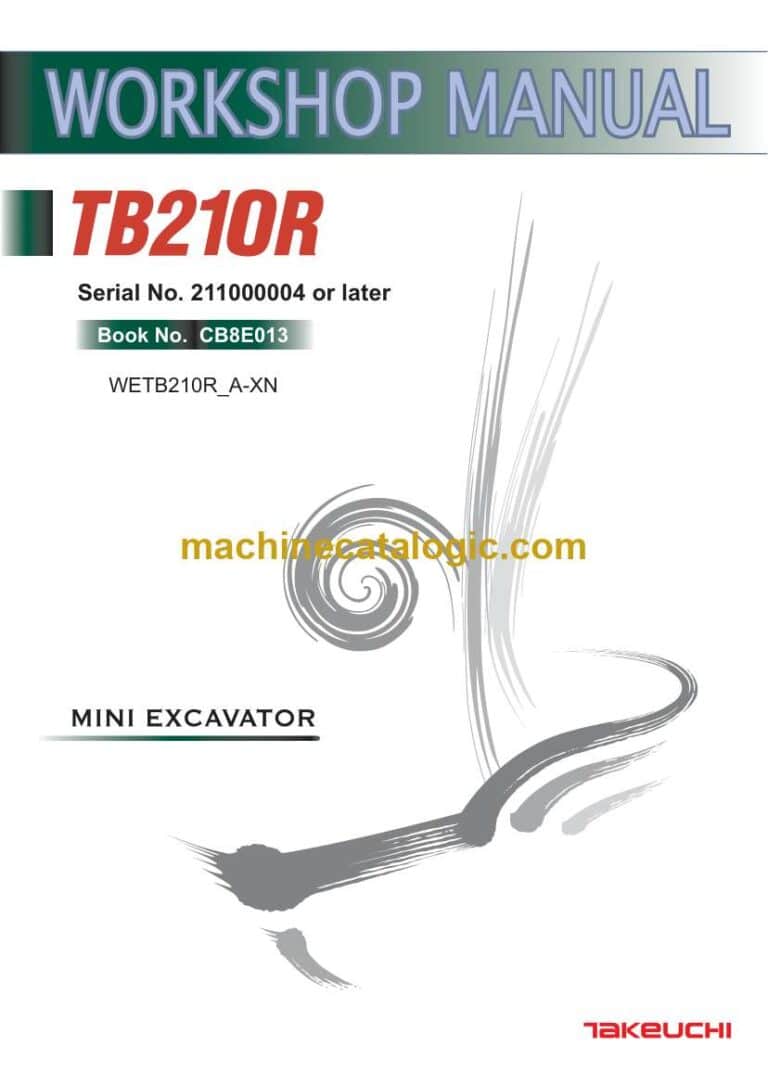 Takeuchi TB210R Mini Excavator Workshop Manual (CB8E013)