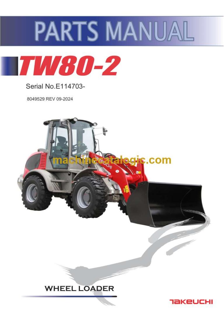 Takeuchi TW80-2 Wheel Loader Parts Manual (8049529)