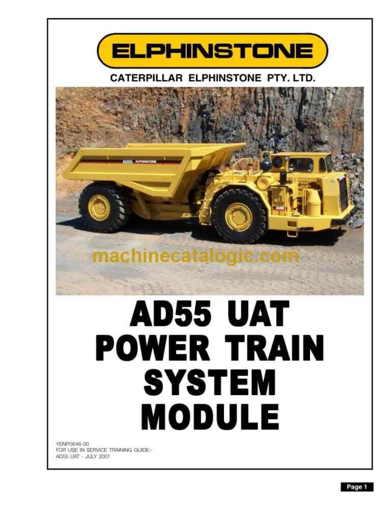 Cat AD55 Underground Dump Truck Training Manual