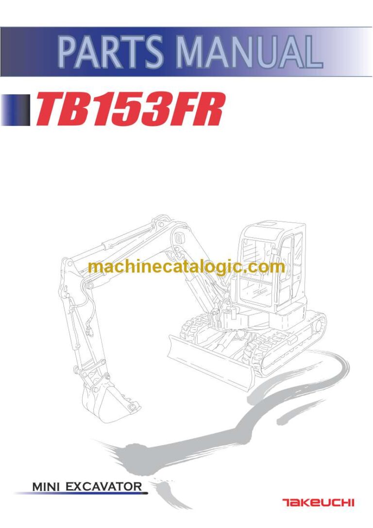 Takeuchi TB153FR Mini Excavator Parts Manual (BJ3Z007-8-0)