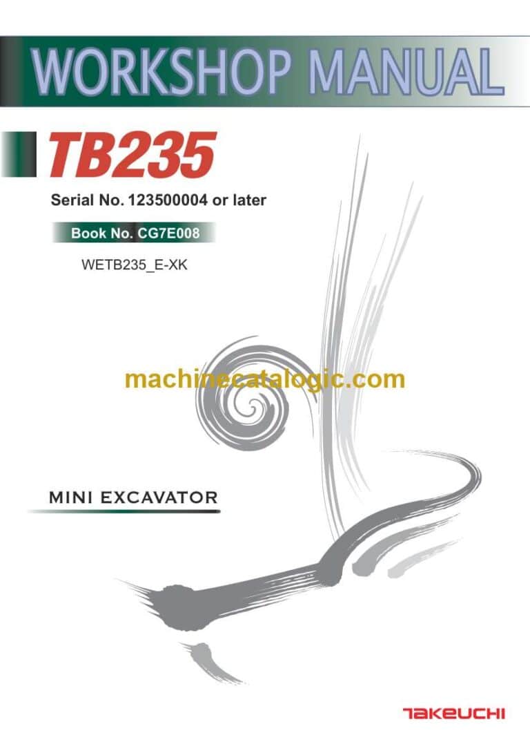 Takeuchi TB235 Mini Excavator Workshop Manual (CG7E008)