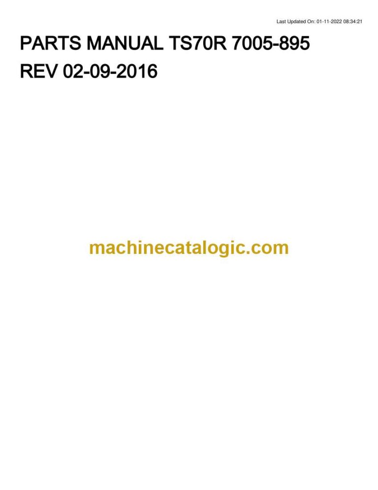 Takeuchi TS70R Skid Steer Parts Manual (7005-895)
