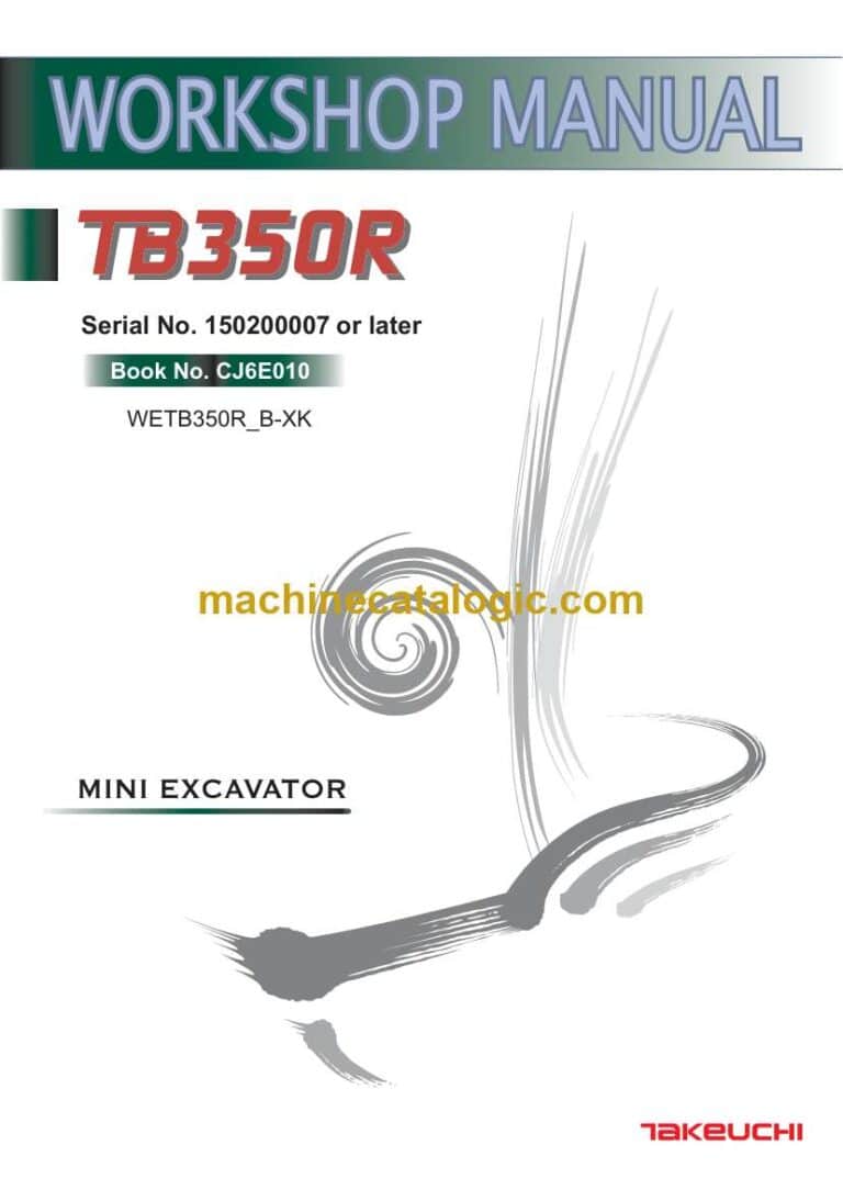 Takeuchi TB350R Mini Excavator Workshop Manual (CJ6E010)