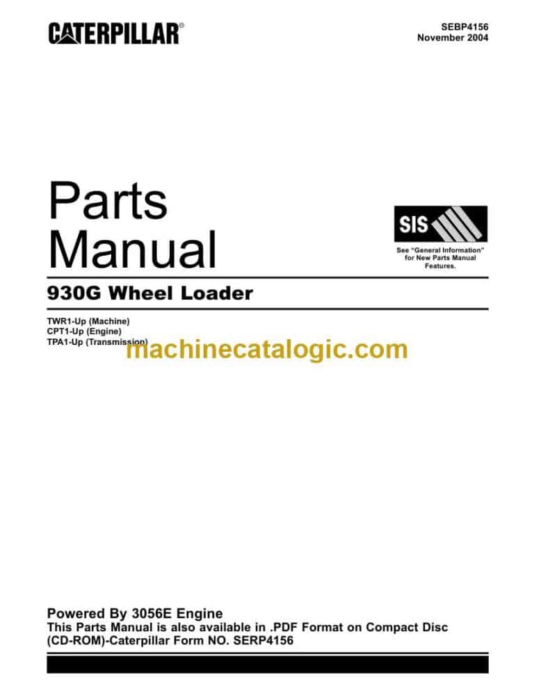 Cat 930G Wheel Loader Parts Manual (SEBP4156)