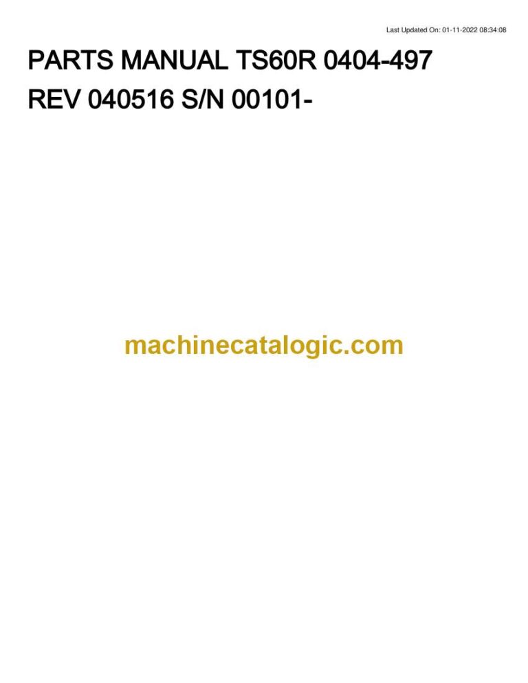 Takeuchi TS60R Skid Steer Parts Manual (0404-497)