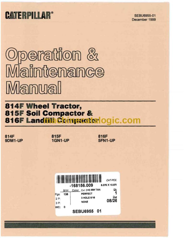 Cat 814F Wheel Tractor, 815F Soil Compactor, 816F Landfill Compactor Operation and Maintenance Manual (SEBU6955-01)