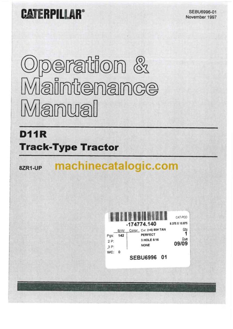 Cat D11R Track-Type Tractor Operation and Maintenance Manual (SEBU6996-01)