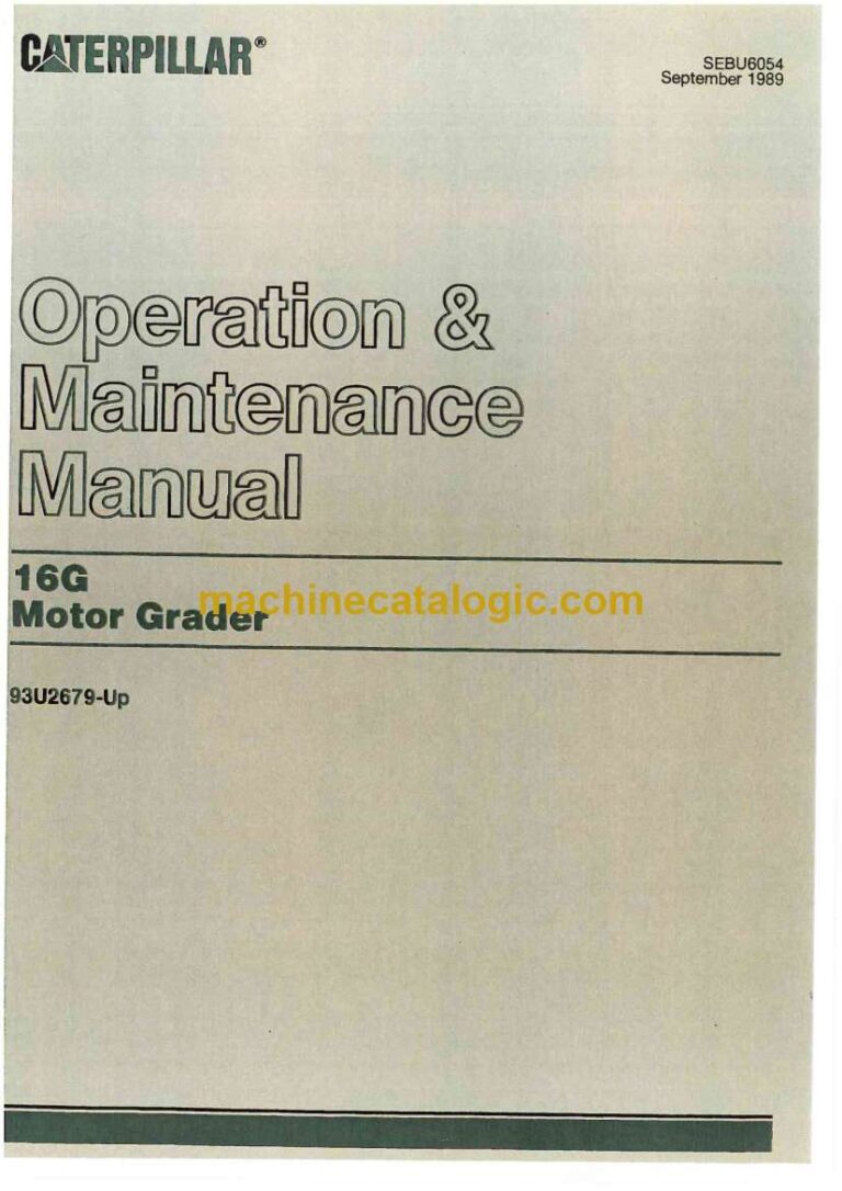 Cat 16G Motor Grader Operation and Maintenance Manual (SEBU6054)